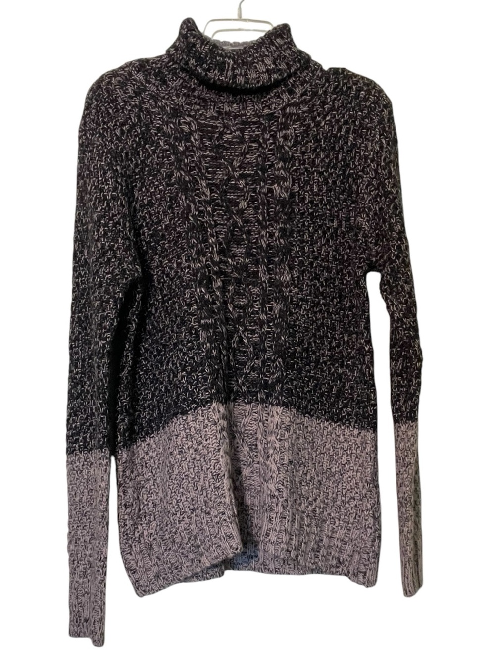 Sugar Lips wool blend two tone turtleneck grey sweater. Size large GUC - Picture 4 of 7